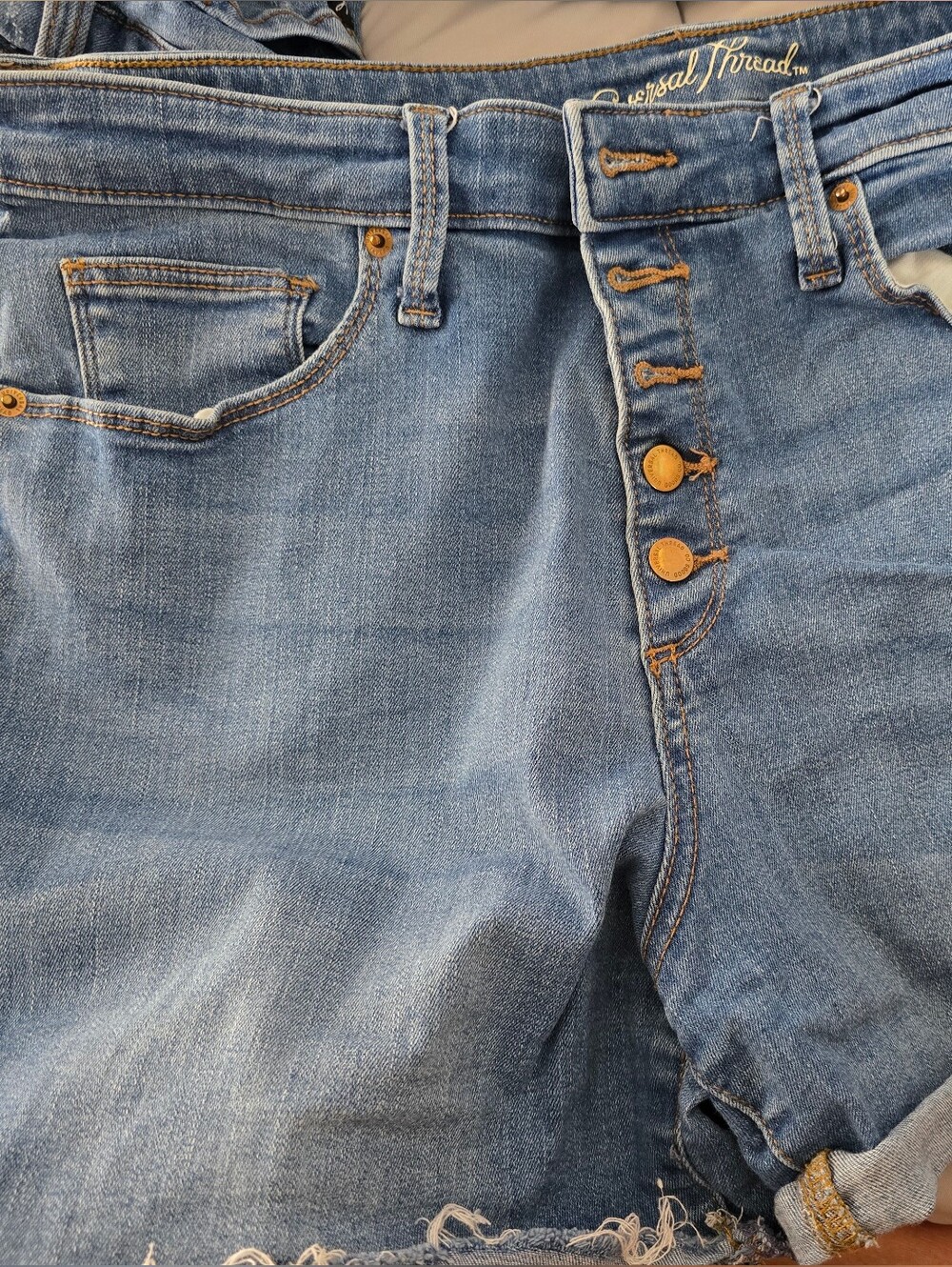 Universal Thread Light Blue Denim Button-Front Shorts